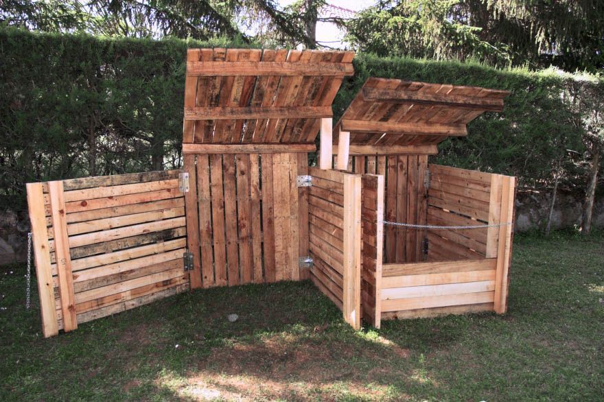 compostador compostador casero con palets de madera