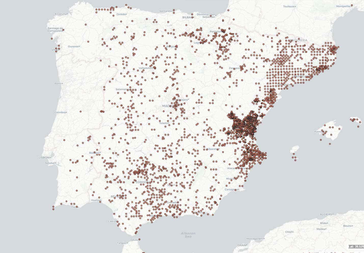 Mapa de distribución de Fumaria officinalis